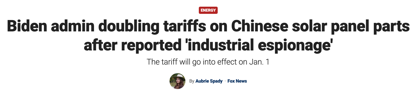 China Solar Tariffs